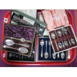 Cased Hallmarked Silver Spoons decorative pair of preserve spoons, in a fitted case, bead pattern