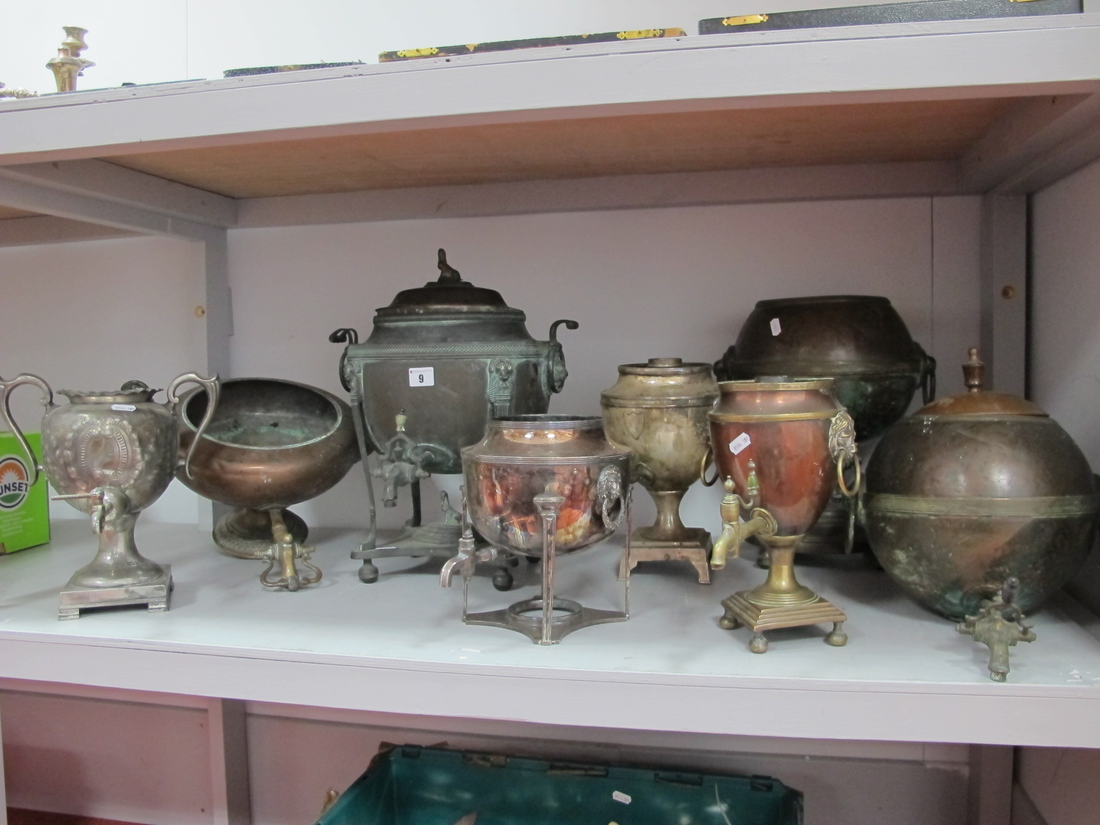 Late XVIII/XIX Century Plated Samover/Tea Urns, (damages)