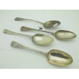 A Hallmarked Silver Spoon, London 1761, initialled; together with another example T.W London 1769,
