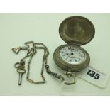 An Ottoman Hunter Cased Pocketwatch, the white dial with subsidiary dial, the movement stamped