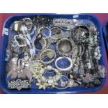 A Collection of Assorted Modern Costume Jewellery, including diamante bracelets, necklaces,