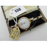Waltham U.S.A; A 9ct Gold Cased Ladies Vintage Style Wristwatch, the circular signed dial with
