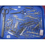 Scissors - a large quantity including Turner, Gill, bird form, large, 'King George IV':- One Tray
