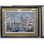 George Cunningham, The Regent, Sheffield, colour print, graphite signed, blind backstamp, 37 x 51.