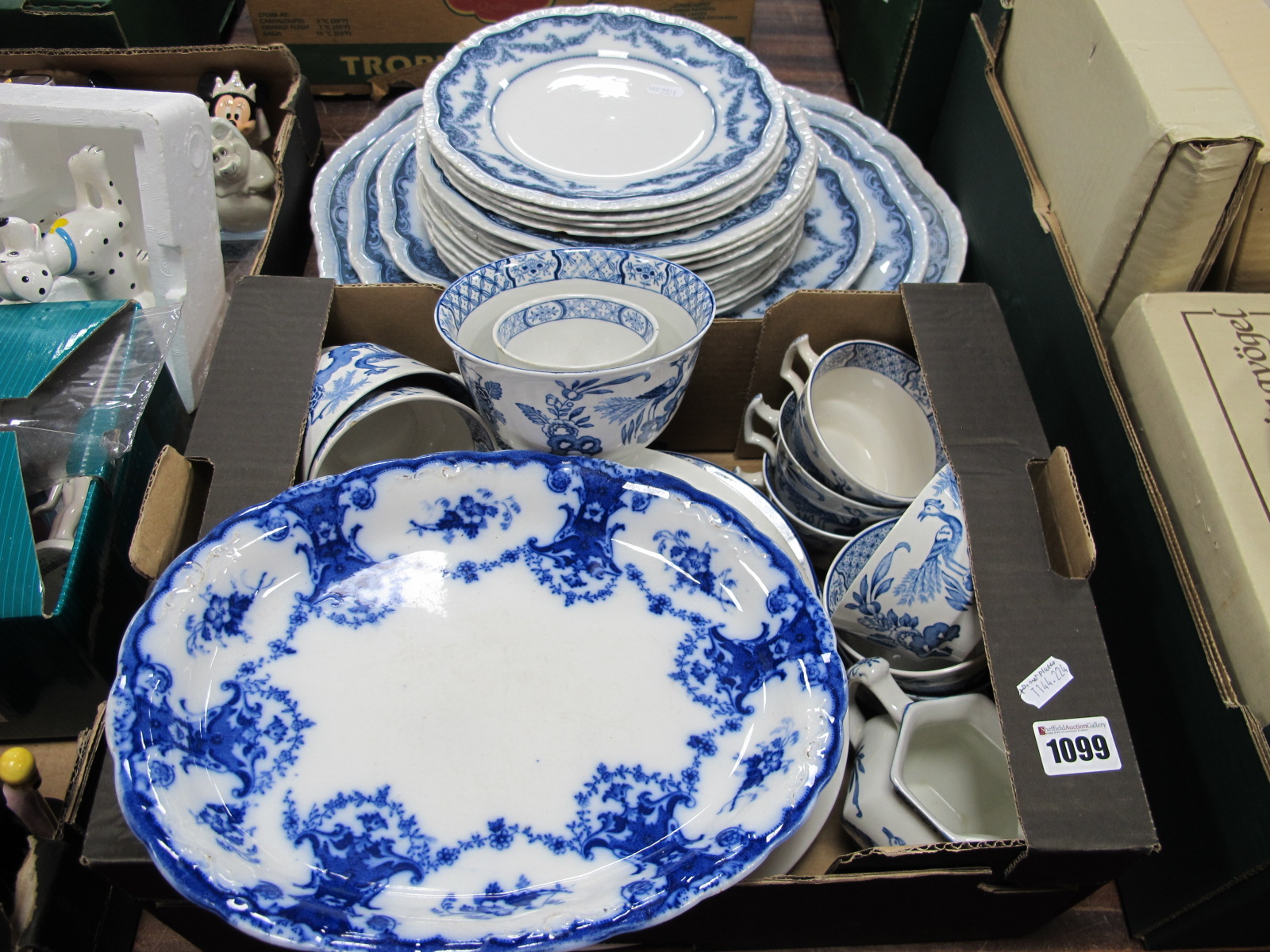 Wood's 'Yuan' and Other Blue and White Pottery:- One Box and Booth's 'Cheswick' dinnerware of