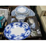 Wood's 'Yuan' and Other Blue and White Pottery:- One Box and Booth's 'Cheswick' dinnerware of