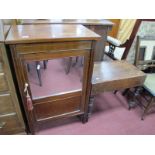 An Edwardian Mahogany Music Canterbury, with mirror panel to single door, 52cm wide; mahogany bidet.