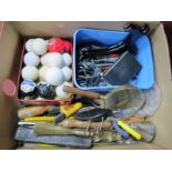 Golf Balls - Dunlop 65, Warwick 4 etc; Glossop of Sheffield razor, tools, magnifying glasses,