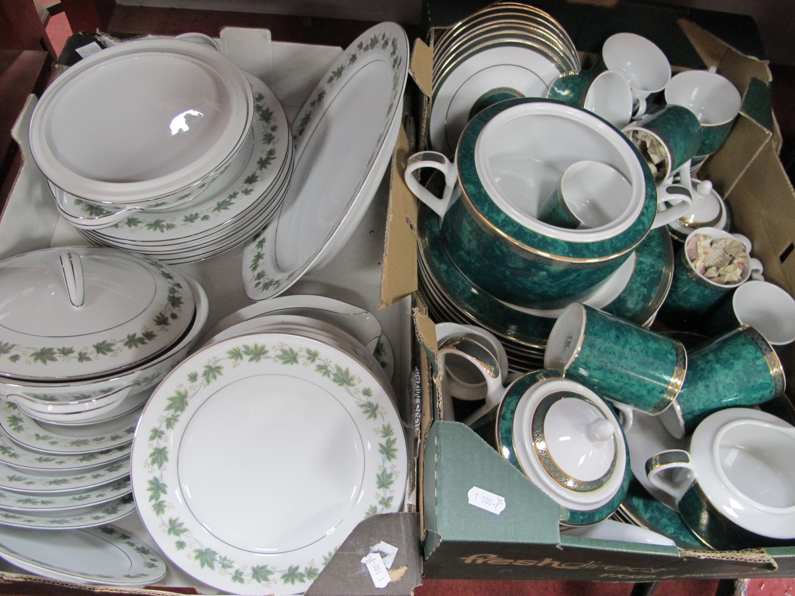 Royal Crown Japan Dinner Service, of twenty two pieces; a further dinner service by Top Choice:- Two