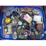 A Mixed Lot of Assorted Items, including vintage padlock, keys, pens, wallet, snuff box, scissors,