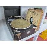 May-Fair De Luxe Model Gramophone; seven 78rpm records and seven others.