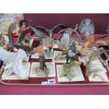 Twelve Franklin Mint 'Noble Birds of the World' Sculptures, with certificates.