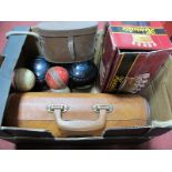 Lawn Green Bowls, including Henselite,Taylor. Cricket balls, binoculars:- One Box