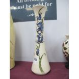 A Moorcroft Pottery Vase, painted in the 'Harmony Blue design by Kerry Goodwin, shape 365/2,