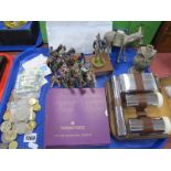 Del Prado Soldiers, coinage, travelling set, stamps, etc:- One Tray