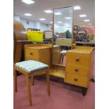 Russell of Broadway Oak and Burr Wood Dressing Table, circa mid XX Century, having rectangular