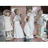 Nao Figures of Children (two boxed). (4)