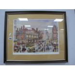 George Cunningham, The Haymarket (Sheffield) limited edition colour print of 250, graphite signed,