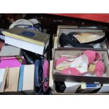 Two Boxes of Ladies and Gents Vintage and Modern Shoes, handbags etc.