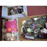Two Boxes of Costume Jewellery, plus a box of fruit scented candles. (3)