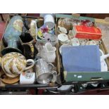 Pottery, glassware, Oriental vase etc:- Two Boxes