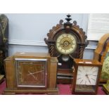 Early XX Century Walnut Cased Mantle Clock, having eight day movement, 45.5cm high, Smiths