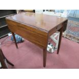 A XIX Century Mahogany Pembroke Style Table, with fall flaps and faux drawers, on tapering legs,