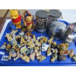 Wade Whimsies, Pooh (Disney), three WB Figures The Riddler, The Penguin and Cat Woman, thimbles etc.