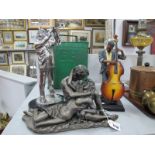 Silver Dreams by Leonardo Figure of a Musician Playing Trumpet, a further figure of a musician and a