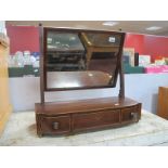 A XIX Century Inlaid Mahogany Dressing Table Mirror, with reeded supports protruding from three