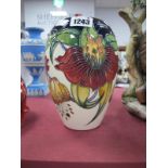A Moorcroft Pottery Vase, painted in the 'Anna Lily; design by Nicola Slaney, shape 102/7, impressed