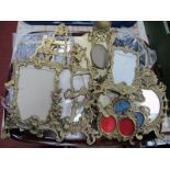 A Quantity of Brass Photo Frames:- One Tray