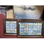 Three Cigarette Sets Featuring Planes, all mounted and frames; seven similar prints. (10)