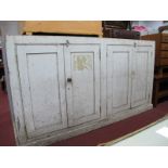 A XIX Century Painted Pine Four Door Cupboard, 186cm wide.