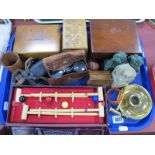 Vintage Bussey's Table Croquet (boxed), olive wood and other boxes, Goerz Berlin opera glasses, Barr