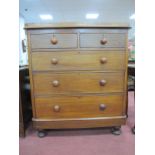 XIX Century Mahogany Chest of Two Short and Three Long Graduated Drawers, having turned handles