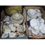 A Royal Stafford Dinner Service, Ashley tea ware, other ceramics:- Two Boxes
