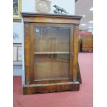 XIX Century Inlaid Walnut Pier Cabinet, having gilt ormolu mounts, single glazed door on plinth