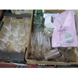 Babycham, Edinburgh, Brierley and other drinking glasses, Doulton plates, shirt, etc:- Two Boxes and