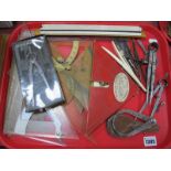 Thornton Boxwood Ruler, slide rule, protractors, calipers, other Geometry instruments:- One Tray