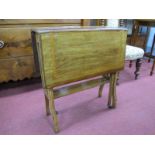 Edwardian Inlaid Mahogany Sutherland Table, with slatted sides and porcelain castors, 60cm wide.