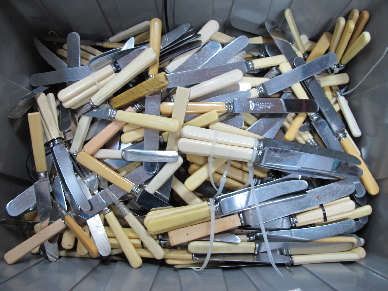 A Quantity of Cutlery Predominantly Table Knives, including Latham & Owen, Wilkinson Roberts, Benj