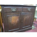 An Early XX Century Stained Wooden Cupboard, with twin doors over two doors, on plinth base, 107cm