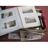 Postcards, including Torpedo Practice HMS Vernon, Stroma Lighthouse, Alex Lindahl sepia photos,