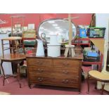 Edwardian Inlaid Mahogany Dressing Table, having oval swing mirror, two short and two long drawers