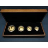 The Royal Mint 2009 UK Britannia Four Coin Gold Proof Set, comprising of £100, £50, £25, £10,
