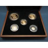 The Royal Mint 2013 Sovereign Collection Five-Coin Set, comprising of Five Pounds, Double Sovereign,