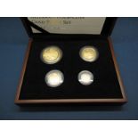 The Royal Mint 2010 UK Britannia Four Coin Gold Proof Set, comprising of £100, £50, £25, £10,