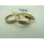 A Modern 9ct Gold Diamond Half Eternity Band, the brilliant cut stones channel set, stamped ".25" (