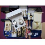 A Large Selection of Modern Gilt Coloured Ladies Wristwatches, including Rotary, Sekonda, Pulsar,